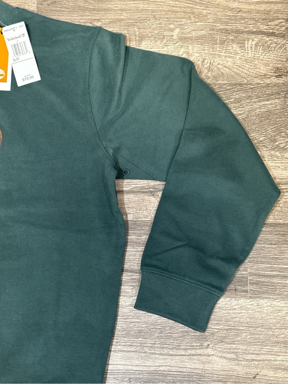 NWT Timberland Authentic Fit Green Crewneck Sweatshirt Small Organic Cotton $70 - Picture 6 of 16